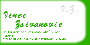 vince zsivanovic business card